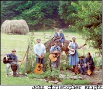 The Knight family, front row from left: Joel, 12; John Christopher; Justin, 25; Madison, 18; Gabriel, 8; and Laura. On the horse, Malachi, 10; and Kate, 6. Not pictured: Chris, 30; Joshua, 27; and Prentice, 22.